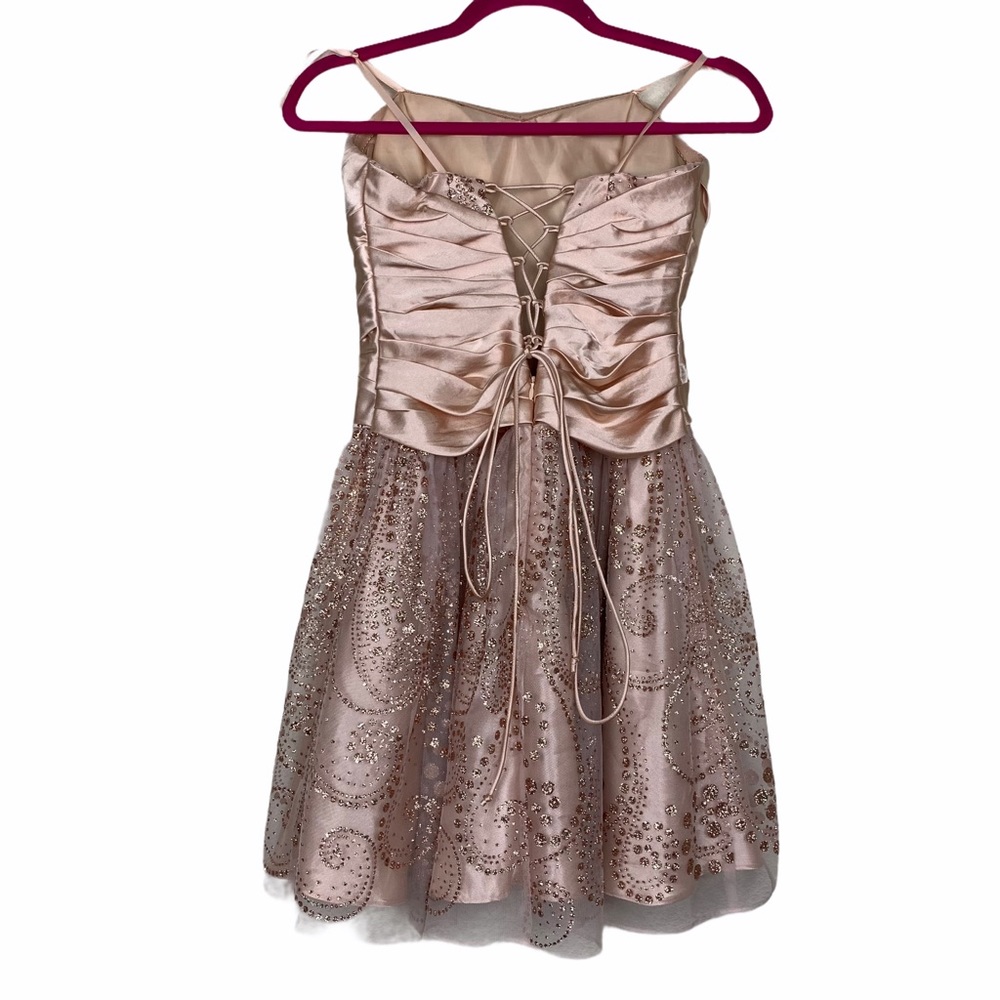 Hailey Logan Adrianna Papell Strapless Tulle Dress - Picture 9 of 12
